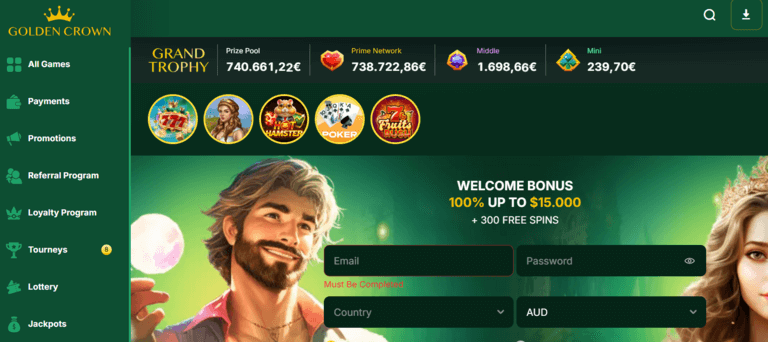 Golden Crown casino game variety